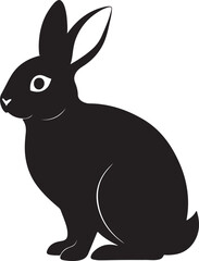 Rabbit black silhouette vector art