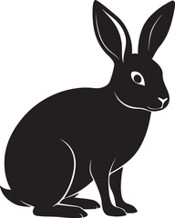 Rabbit black silhouette vector art