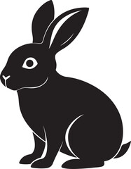 Rabbit black silhouette vector art