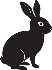 Fototapeta premium Rabbit black silhouette vector art