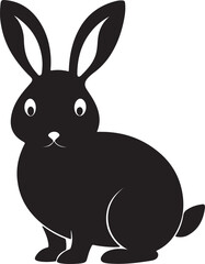 Fototapeta premium Rabbit black silhouette vector art