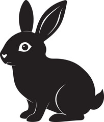 Rabbit black silhouette vector art