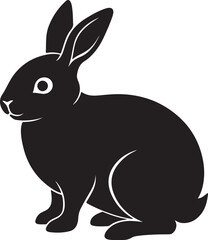 Rabbit black silhouette vector art