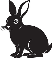 Rabbit black silhouette vector art