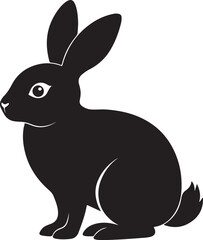 Rabbit black silhouette vector art