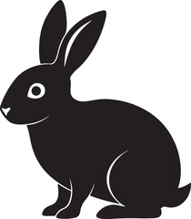 Rabbit and bunny black silhouette vector art