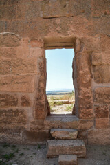 Temple in nature. Armenian church in the mountains. under the Monastery and beautiful nature. Cross on the dome of the church. Yereruyk temple