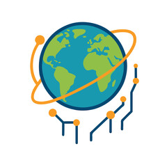 technology that discusses digital networks and future technology connectivity. vectors and silhouettes