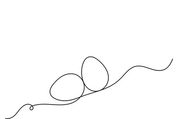 Egg continuous one line drawing minimalist style outline vector illustration
