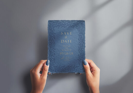 5x7in Handmade Paper Mockup in Hands
