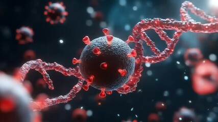 Virus DNA with microscopic view. - Powered by Adobe