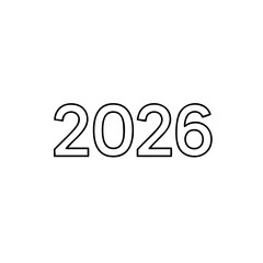 Number 2026 in outline style for New Year