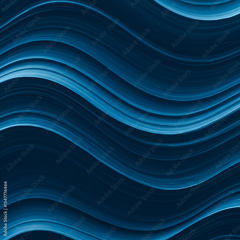Aufkleber abstract blue wavy lines in a dark background. dynamic flowing lines creating a modern graphic patte