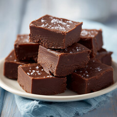 A stack of chocolate fudge.