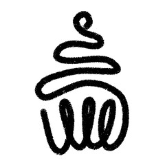 Cupcake Line Drawing Minimal Style for Sweet Dessert or Bakery Illustration in One Line Art