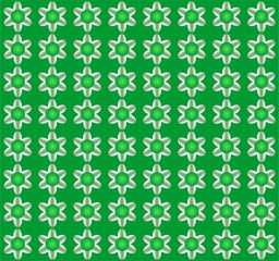 Glossy green-centered daisies bloom in perfect symmetry on a lush green backdrop, radiating freshness, balance, and cheerful botanical charm