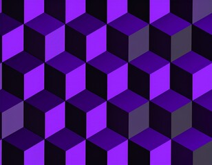Obraz premium Trójwymiarowe, geometryczne, fioletowe tło ze światłem i cieniem na ścianie z sześcianami