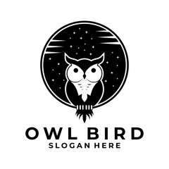 Owl Night Bird logo design vector. Simple Owl logo design inspirations