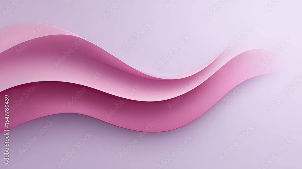Poster flowing pink waves on soft background with gentle curves and texture