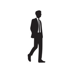 Vector silhouette of business man,profile,black color isolated on white background.vector illustration