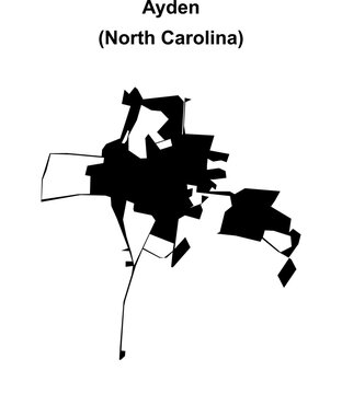 Ayden (North Carolina) blank outline map