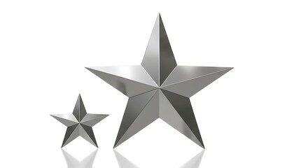 Obraz premium silver star isolated on white