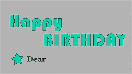 Grey Background Happy Birthday Wish Card