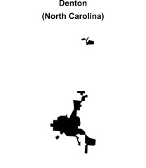 Denton (North Carolina) blank outline map