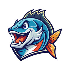 Fototapeta premium Fierce Fish Mascot Illustration