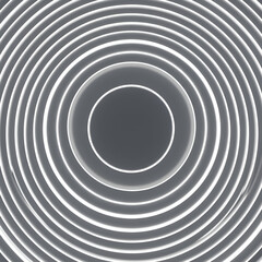 Obraz premium Abstract concentric circles in a grayscale color scheme. Concentric circles create depth and perspective with a neutral color palette. Abstract design with a neutral color palette.