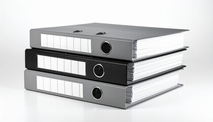 Obraz premium stack of folders on white background