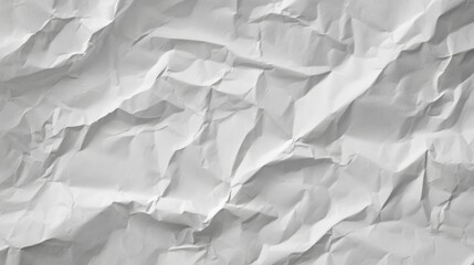 Fototapeta premium Minimalist close-up of wrinkled white paper texture with detailed folds and soft shadows, ideal for design, backgrounds, and creative mockup templates.