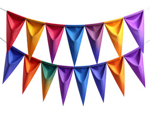 Obraz premium Rainbow Gradient Party Flags with Subtle Fabric Texture, isolated on transparent background