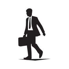 Vector silhouette of business man,profile,black color isolated on white background.vector illustration