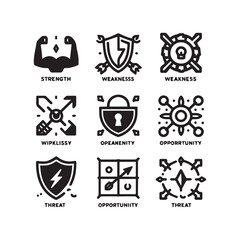Comprehensive Target Icons Collection Featuring Aim, Goal Setting, Business Success, Accuracy, Purpose Direction, Arrow Hitting Center, Strategic Focus, and Challenge Achievement Symbols in Vector For