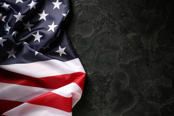 USA flag on dark grunge background