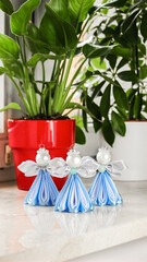 DIY Rope Angels in Blue and White - Handcrafted Holiday or Decorative Figurines with Nautical Touch
