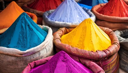 colorful moroccan powder dye colorant in bags