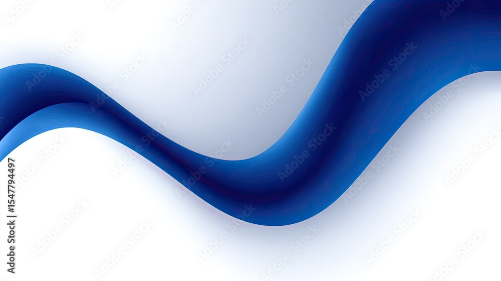 Poster flowing blue wave abstract with smooth gradient and clean background