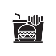 Fast food icon, Silhouette flat design on white background, Vector illustration