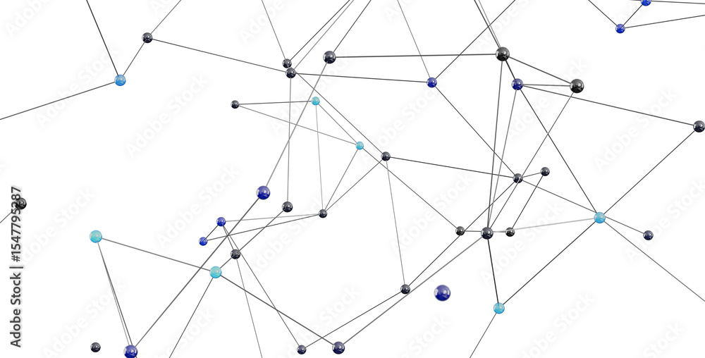 Poster 3d rendering of a network connection. great for technology, business, and communication concepts.