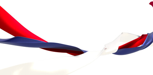 Dynamic abstract image of flowing red, white, and blue fabric. Perfect for modern designs.