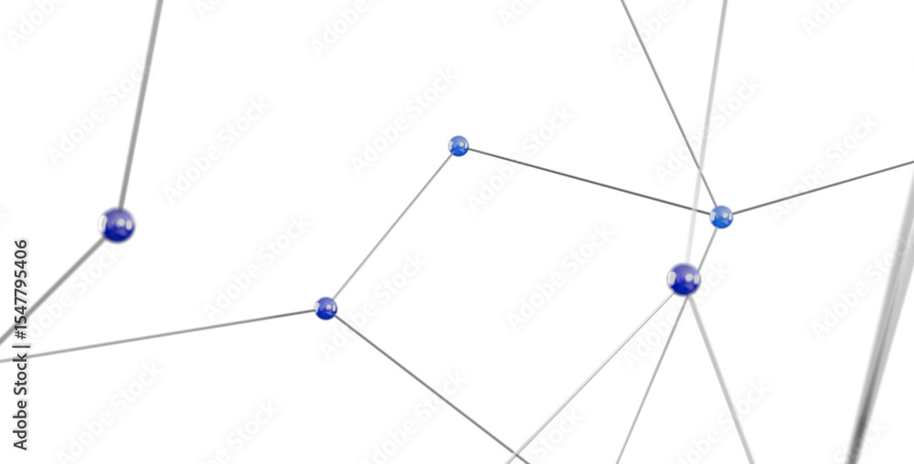 Poster Stock photo of an abstract network connection with nodes and lines. Perfect for technology, communication, and connection concepts.