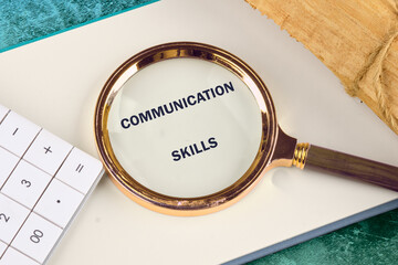 The conceptual phrase COMMUNICATION SKILLS. Business and Skills concept. Copy space. Conceptual...