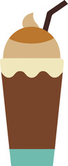 Flat Style Chocolate Milkshake Vector Art