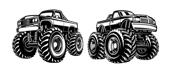Monster Truck Silhouette Graphic