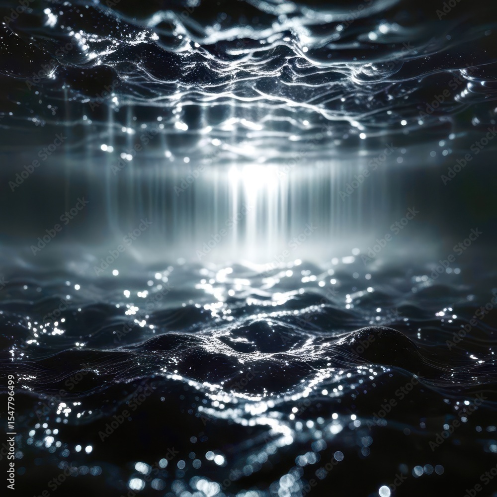 Poster the image is a dark and moody depiction of the ocean
