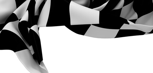 High-res image of a flowing checkered flag, perfect for racing themes.  Download now!