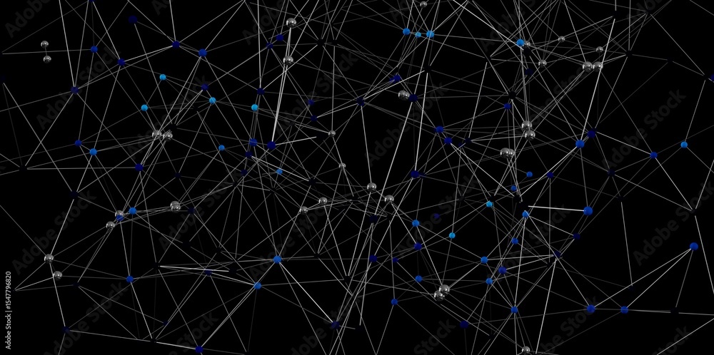 Leinwandbilder digital network graphic with nodes and lines. great for technology, connection, and data concepts.