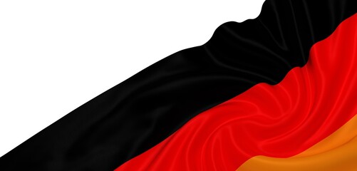 High-quality image of a German flag draped fabric. Perfect for backgrounds or patriotic projects.